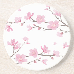 Cherry Blossom - Transparent-Background Zandsteen Onderzetter