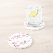 Cherry Blossom - Transparent-Background Zandsteen Onderzetter (Zijkant)