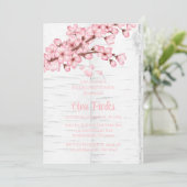 Cherry Blossom Tree Bark Bachelorette Party Kaart (Staand voorkant)