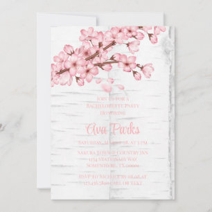 Cherry Blossom Tree Bark Bachelorette Party Kaart
