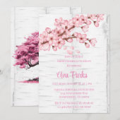 Cherry Blossom Tree Bark Bruidsmeisjes Luncheon Kaart (Voorkant / Achterkant)