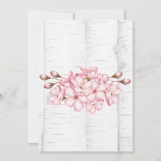 Cherry Blossom Tree Bark Engagement Party Kaart (Achterkant)