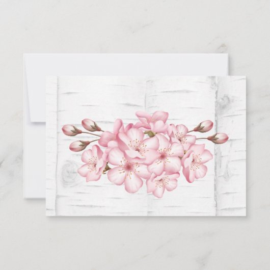 Cherry Blossom Tree Bark Save the Date Kaart (Achterkant)