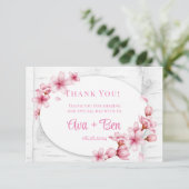 Cherry Blossom Tree Bark Wedding Bedankkaart (Staand voorkant)