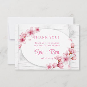 Cherry Blossom Tree Bark Wedding Bedankkaart