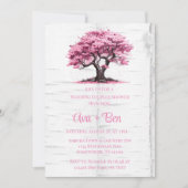 Cherry Blossom Tree Bark Wedding Couples Douche Kaart (Voorkant)