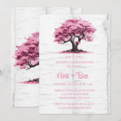 Cherry Blossom Tree Bark Wedding Couples Douche Kaart (Voorkant / Achterkant)