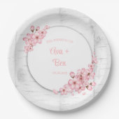 Cherry Blossom Tree Bark Wedding Papieren Bordje (Voorkant)