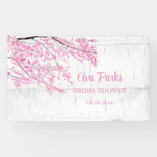 Cherry Blossom Tree Bark Wedding Spandoek (Horizontaal)