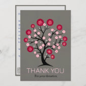 Cherry Blossom Tree Bedankt voor uw donatie Feestdagenkaart (Voorkant / Achterkant)