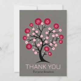 Cherry Blossom Tree Bedankt voor uw donatie Feestdagenkaart