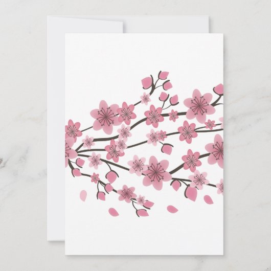 Cherry Blossom Tree Blush Celebration of Life Kaart (Achterkant)
