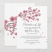 Cherry Blossom Tree Blush Celebration of Life Kaart (Voorkant / Achterkant)