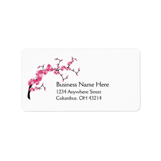 Cherry Blossom Tree Branch Adresetiketten 1 Etiket (Voorkant)