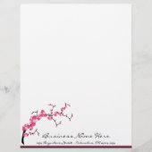 Cherry Blossom Tree Branch Letterhead Design 1 Gepersonaliseerd Briefhoofd (Voorkant)