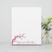 Cherry Blossom Tree Branch Letterhead Design 1 Gepersonaliseerd Briefhoofd (Staand voorkant)