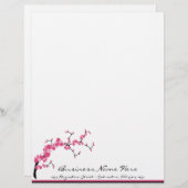 Cherry Blossom Tree Branch Letterhead Design 1 Gepersonaliseerd Briefhoofd (Voorkant / Achterkant)