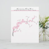 Cherry Blossom Tree Branch Letterhead Design 2 Briefhoofd Ontwerp (Staand voorkant)