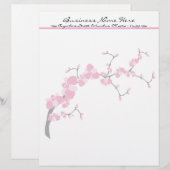 Cherry Blossom Tree Branch Letterhead Design 2 Briefhoofd Ontwerp (Voorkant / Achterkant)