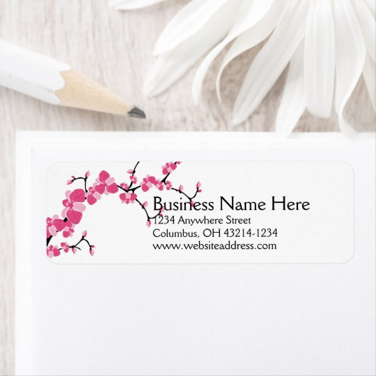 Cherry Blossom Tree Branch Retouradres Labels 2 (Insitu)