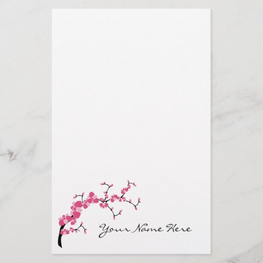 Cherry Blossom Tree Branch Stationery Design 1 Briefpapier (Voorkant)