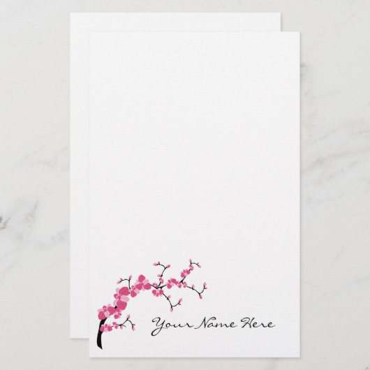 Cherry Blossom Tree Branch Stationery Design 1 Briefpapier (Voorkant / Achterkant)