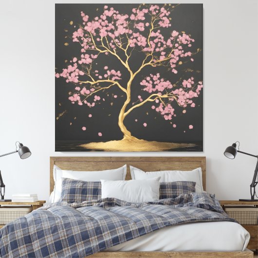 Cherry Blossom Tree Canvas Afdruk (Insitu (Slaapkamer))