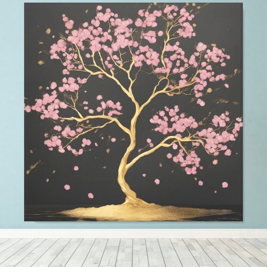 Cherry Blossom Tree Canvas Afdruk (Insitu (Houten vloer))