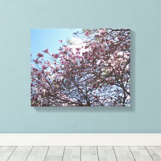 Cherry Blossom Tree Canvas Afdruk (Insitu (Houten vloer))