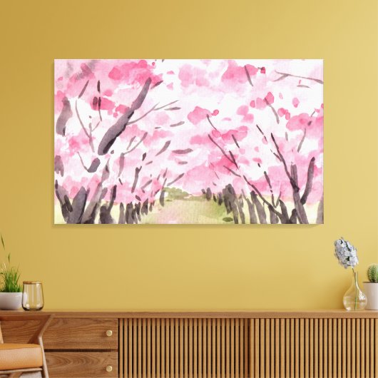 Cherry Blossom Tree Concept Wall Art Canvas Afdruk (Insitu (Woonkamer))