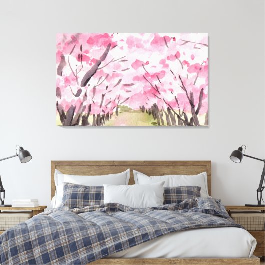 Cherry Blossom Tree Concept Wall Art Canvas Afdruk (Insitu (Slaapkamer))