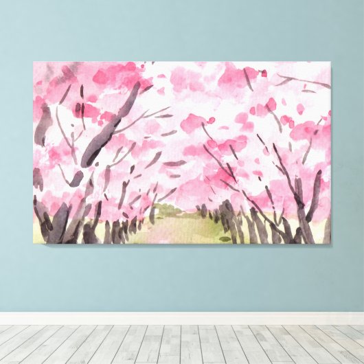 Cherry Blossom Tree Concept Wall Art Canvas Afdruk (Insitu (Houten vloer))