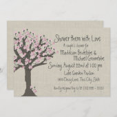 Cherry Blossom Tree Couples Douche Kaart (Voorkant / Achterkant)