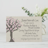 Cherry Blossom Tree Couples Douche Kaart (Staand voorkant)