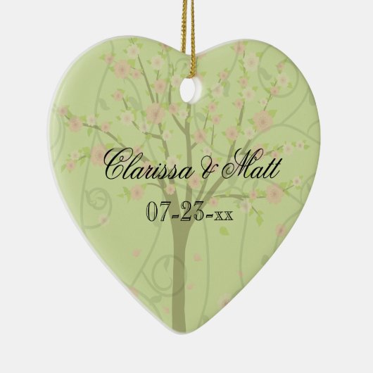 Cherry Blossom Tree Custom Heart Keepomwille Ornam Keramisch Ornament (Rechts)
