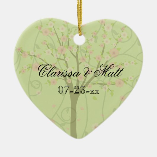 Cherry Blossom Tree Custom Heart Keepomwille Ornam Keramisch Ornament (Voorkant)