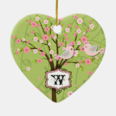 Cherry Blossom Tree Custom Heart Keepomwille Ornam Keramisch Ornament (Achterkant)
