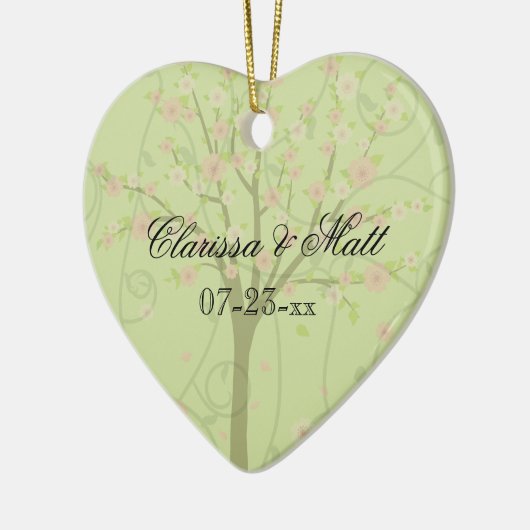 Cherry Blossom Tree Custom Heart Keepomwille Ornam Keramisch Ornament (Links)