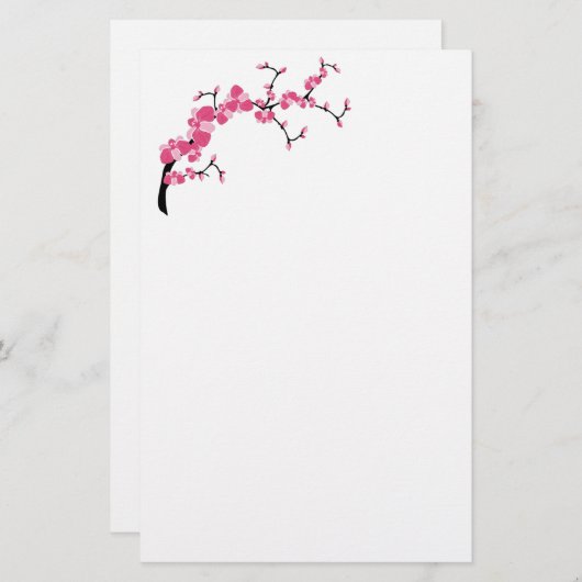 Cherry Blossom Tree Design 2 Briefpapier (Voorkant / Achterkant)