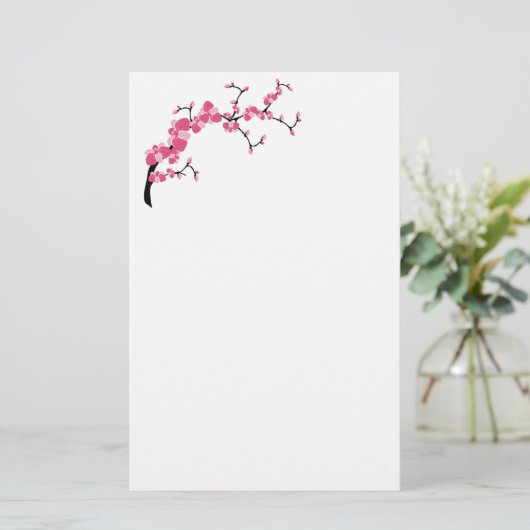Cherry Blossom Tree Design 2 Briefpapier (Staand voorkant)