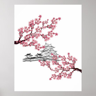 Cherry Blossom Tree Design - Japanse Sakura tree Poster