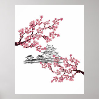 Cherry Blossom Tree Design - Japanse Sakura tree Poster