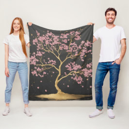 Cherry Blossom Tree Fleece Deken