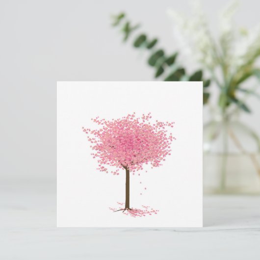 Cherry blossom tree note card bedankkaart (Staand voorkant)