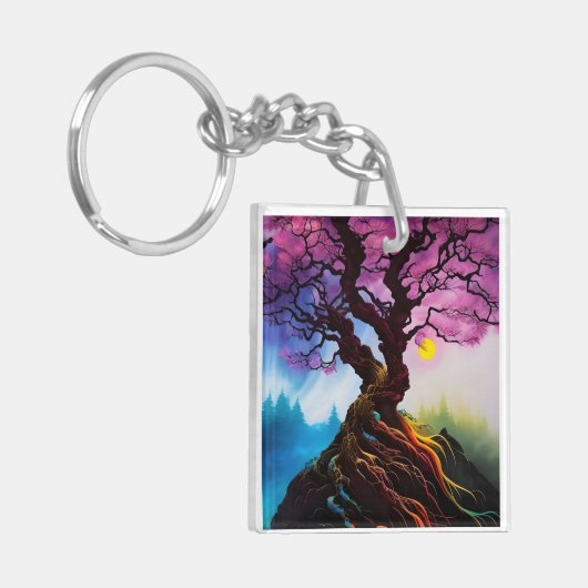 Cherry Blossom Tree of life Sleutelhanger (Voorkant Links)
