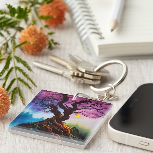 Cherry Blossom Tree of life Sleutelhanger (Voorkant Rechts)