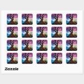 Cherry Blossom Tree of life Vierkante Sticker (Vel)