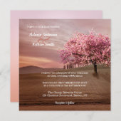 Cherry Blossom Tree Orchard Wedding Invitation Kaart (Voorkant / Achterkant)