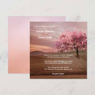 Cherry Blossom Tree Orchard Wedding Invitation Kaart