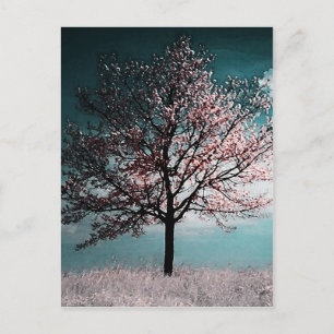 Cherry Blossom Tree Painting - Dusk Briefkaart